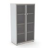 шкаф со стеклом в алюминиевом профиле v-665 дуб кобург/металлик